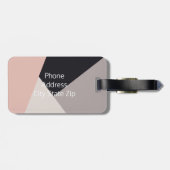 Elegant modern stijlvol geometrisch kleurenblok bagagelabel (Achterkant horizontaal)