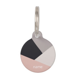 Elegant modern stijlvol geometrisch kleurenblok huisdierpenning