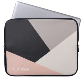 Elegant modern stijlvol geometrisch kleurenblok laptop sleeve
