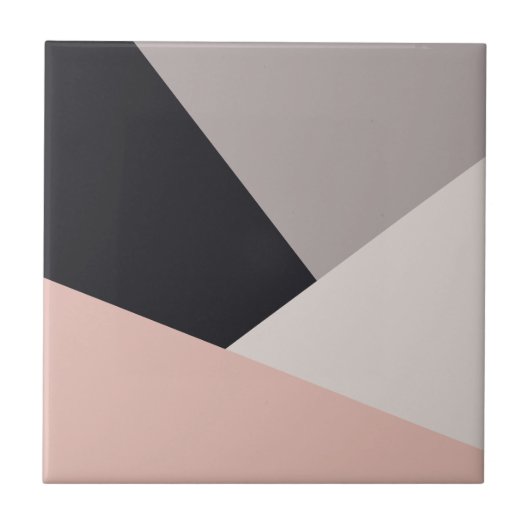 Elegant modern stijlvol geometrisch kleurenblok tegeltje (Voorkant)