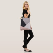Elegant modern stijlvol geometrisch kleurenblok tote bag (Op model)