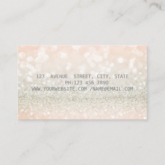 Elegant modern Stijlvol Glitter Bokeh Visitekaartje (Achterkant)