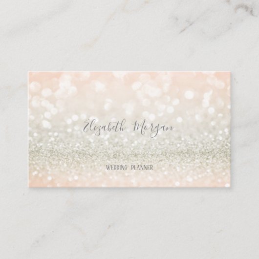 Elegant modern Stijlvol Glitter Bokeh Visitekaartje (Voorkant)