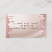 Elegant modern Stijlvol, glitter druppels Visitekaartje (Achterkant)