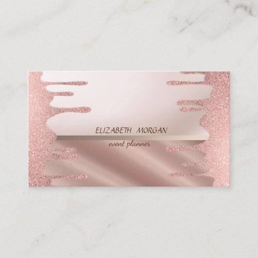 Elegant modern Stijlvol, glitter druppels Visitekaartje (Voorkant)