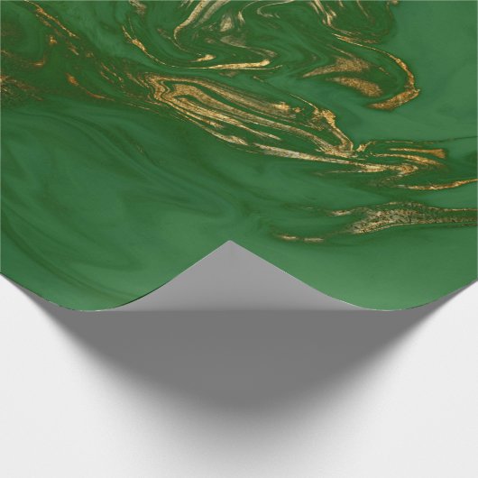Elegant modern, stijlvol goud en groene marmer cadeaupapier (Hoek)