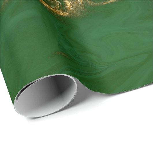 Elegant modern, stijlvol goud en groene marmer cadeaupapier (Rol Hoek)