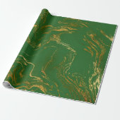 Elegant modern, stijlvol goud en groene marmer cadeaupapier (Uitgerold)