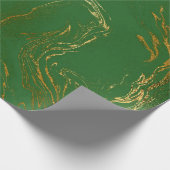 Elegant modern, stijlvol goud en groene marmer cadeaupapier (Hoek)