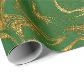 Elegant modern, stijlvol goud en groene marmer cadeaupapier (Rol Hoek)