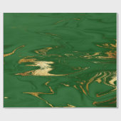 Elegant modern, stijlvol goud en groene marmer cadeaupapier (Vlak)