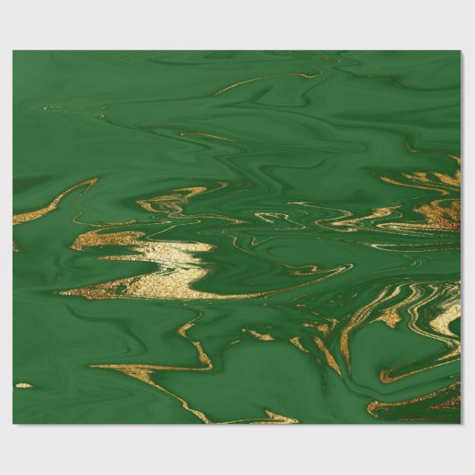 Elegant modern, stijlvol goud en groene marmer cadeaupapier (Vlak)