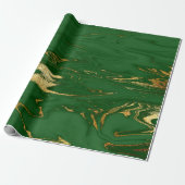 Elegant modern, stijlvol goud en groene marmer cadeaupapier (Uitgerold)