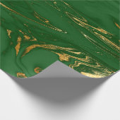 Elegant modern, stijlvol goud en groene marmer cadeaupapier (Hoek)
