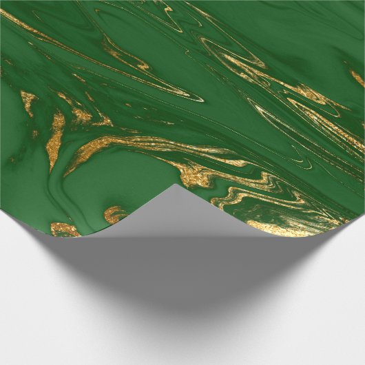 Elegant modern, stijlvol goud en groene marmer cadeaupapier (Hoek)
