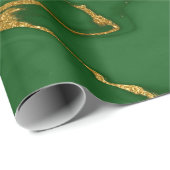 Elegant modern, stijlvol goud en groene marmer cadeaupapier (Rol Hoek)