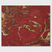 Elegant modern, stijlvol goud en rode marmer cadeaupapier (Vlak)