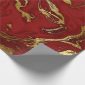 Elegant modern, stijlvol goud en rode marmer cadeaupapier (Hoek)