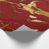 Elegant modern, stijlvol goud en rode marmer cadeaupapier (Hoek)