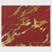 Elegant modern, stijlvol goud en rode marmer cadeaupapier (Vlak)