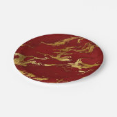 Elegant modern, stijlvol goud en rode marmer papieren bordje (Gekanteld)