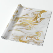 Elegant modern, stijlvol goud en witte marmer cadeaupapier (Uitgerold)