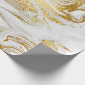 Elegant modern, stijlvol goud en witte marmer cadeaupapier (Hoek)