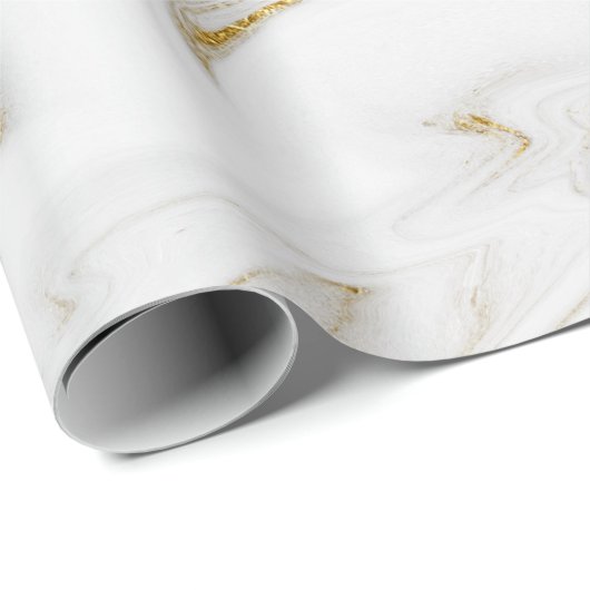 Elegant modern, stijlvol goud en witte marmer cadeaupapier (Rol Hoek)
