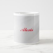 Elegant Modern Stijlvol Grijs Rood Naam Grote Koffiekop (Voorkant)