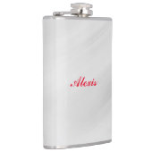 Elegant Modern Stijlvol Grijs Rood Naam Heupfles (Rechts)