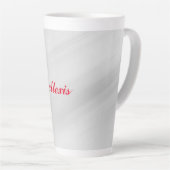 Elegant Modern Stijlvol Grijs Rood Naam Latte Mok (Rechterhoek)
