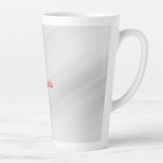 Elegant Modern Stijlvol Grijs Rood Naam Latte Mok (Rechts)