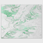 Elegant modern, stijlvol, groen en wit marmer cadeaupapier (Vlak)