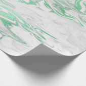 Elegant modern, stijlvol, groen en wit marmer cadeaupapier (Hoek)