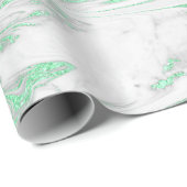 Elegant modern, stijlvol, groen en wit marmer cadeaupapier (Rol Hoek)