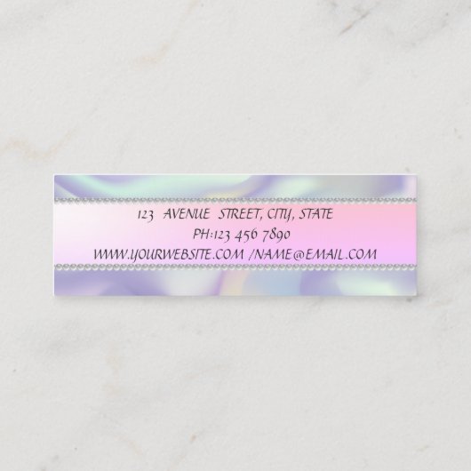 Elegant modern Stijlvol Hologfisch, parels Mini Visitekaartje (Achterkant)