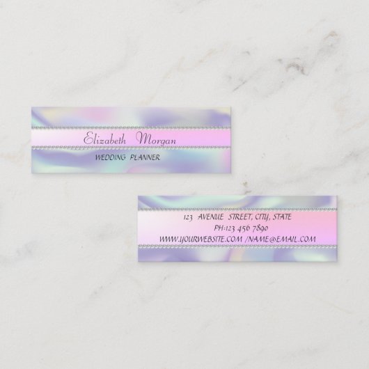 Elegant modern Stijlvol Hologfisch, parels Mini Visitekaartje (Voorkant / Achterkant)