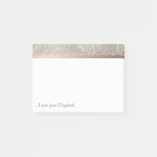 Elegant Modern Stijlvol,Kant-Gepersonaliseerd Post-it® Notes (Voorkant)