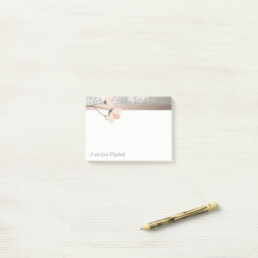 Elegant modern, stijlvol, langzamer gepersonalisee post-it® notes (Op bureau)