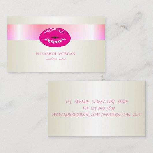 Elegant modern, stijlvol, lips visitekaartje (Voorkant / Achterkant)