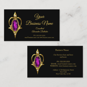 Elegant modern stijlvol magenta Jewel Gold Busines Visitekaartje