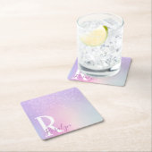 Elegant modern, stijlvol meisje ombre paarse glitt kartonnen onderzetters (Insitu)