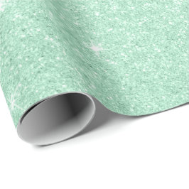 Elegant modern stijlvol mint-groen glitter cadeaupapier
