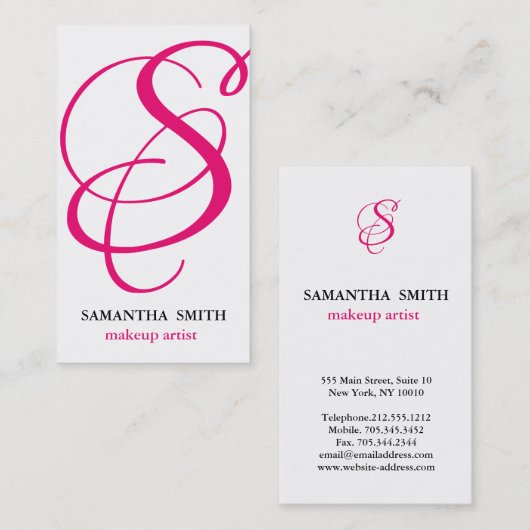 Elegant modern stijlvol monogram visitekaartje (Voorkant / Achterkant)