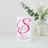 Elegant modern stijlvol monogram visitekaartje (Staand voorkant)
