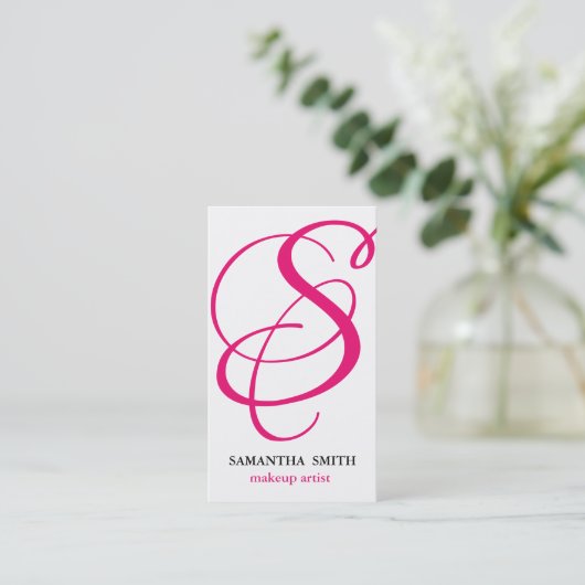 Elegant modern stijlvol monogram visitekaartje (Staand voorkant)