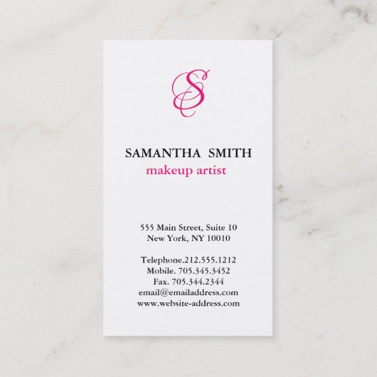 Elegant modern stijlvol monogram visitekaartje (Achterkant)