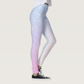 Elegant modern, stijlvol ombre blauw glitter regen leggings (Rechts)