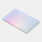 Elegant modern, stijlvol ombre blauw glitter regen post-it® notes (Schuin)