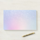 Elegant modern, stijlvol ombre blauw glitter regen post-it® notes (Op bureau)